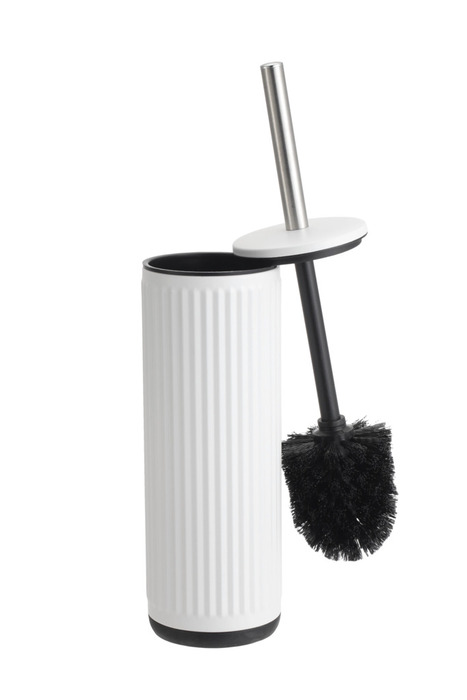 Toiletbørste m/riller rund hvid Ø9 x 38 cm - REN